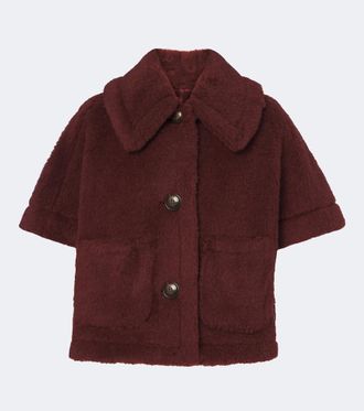 Max Mara Alpaca, wool, and silk teddy cape