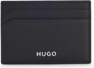 HUGO BOSS Grained-leather card holder with logo detail