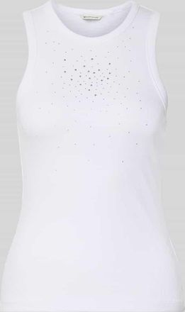 Tom Tailor Denim Slim Fit Tank Top aus Baumwoll-Mix in Weiss, Gr&ouml;&szlig;e XL