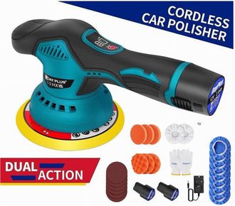 Trade Shop Trade Shop - Lucidatrice Rotorbitale 2 Batterie 12 V 2000 Mah 8 Velocit&agrave; Levigatrice Per Auto