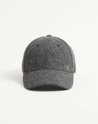 Valentino Garavani Baseball Cap Valentino Garavani VLogo Signature In Lana Uomo GRIGIO 57