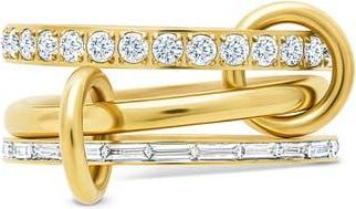 Sterling Forever Thea Cubic Zirconia Linked Stacking Band Rings in Gold at Nordstrom Rack, Size 10