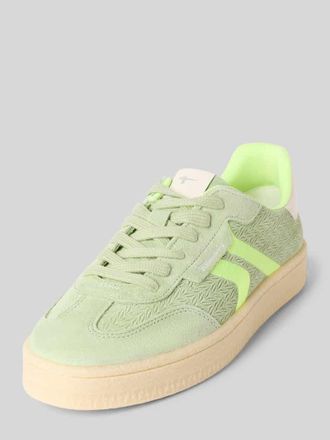 Tamaris Tamaris Low Top Sneaker aus Rindsleder-Textile-Mix in Gruen, Gr&ouml;&szlig;e 36