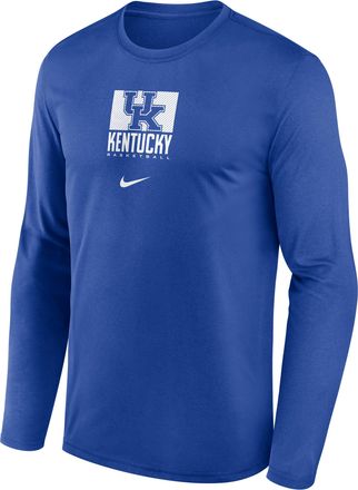 Nike Kentucky Courtside Nike Mens Dri-FIT College Long-Sleeve T-Shirt in Blue | 02TJ4EVNKY-NB7