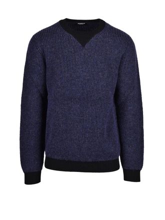 Dondup Crew Neck Sweater - Blue Wool Polyamide