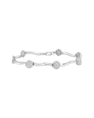 House of Brilliance Haus Of Brilliance Silver 1.00 Ct. Tw. Diamond Link Bracelet