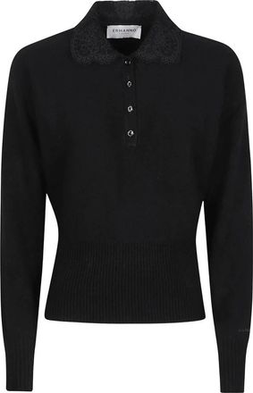 Ermanno Scervino Trui met polokraag en lange mouwen - Dames - Ronde hals truien - Zwart - M - Truien & Vesten
