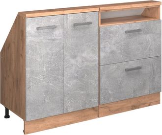 Vicco Conjunto De Armarios Para Techo Inclinado Rion, Hormig&oacute;n/roble Dorado, Lote De 2, Vicco