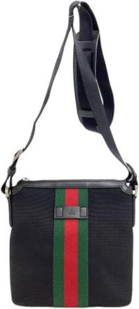 Gucci Pre-owned Cross Body Bags, female, Black, Size: ONE SIZE Pre-owned Sherry Line Shoulder Bag