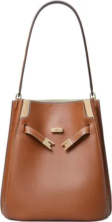 Tory Burch Lee Radziwill Leather Double Bucket Bag in Aged Tan at Nordstrom