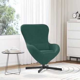 vidaXL Poltrona uovo Verde scuro Velluto - Vidaxl