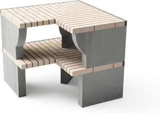 Movelar Rinc&oacute;n Bail&eacute;n Plus Para Barbacoa De Obra Prefabricada (beige, Gris - 95 X 58 X 58 Cm) - Uso En Exteriores - Movelar