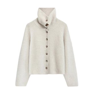 Knit-ted Milo Cardigan - Dames - Truien - Beige - Maat: XL Wol