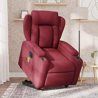 vidaXL Vidaxl - Sill&oacute;n De Masaje Elevable El&eacute;ctrico Tela Rojo Tinto