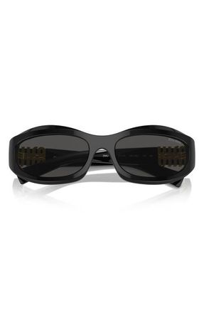 Miu Miu 61mm Oval Sunglasses in Black at Nordstrom