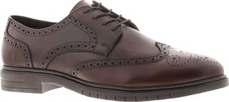 Hush Puppies Mens Shoes Smart Brogue Santiago Leather light brown - Size UK 10