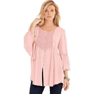 Roaman's Taylor Acid Wash Big Shirt in Soft Blush at Nordstrom, Size 28