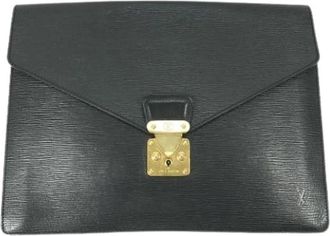 Louis Vuitton Pre-owned Porto Document Case - unisex - Vintage Clutch - Zwart - ONE Size - Leer - Vintage