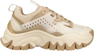 Buffalo Schoenen, Dames, Beige, 40 EU, Leer, Trail One Sneakers