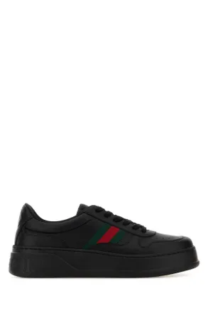 Gucci Black Leather Sneakers