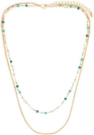 Panacea Mixed Bead Layered Necklace in Green at Nordstrom