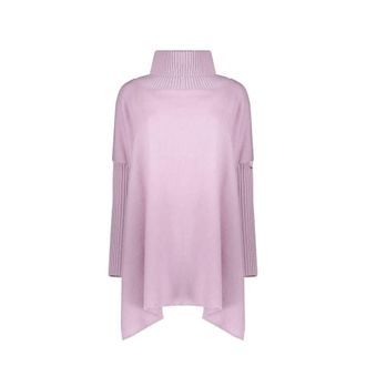 Herno Purple Virgin Wool Womens Poncho