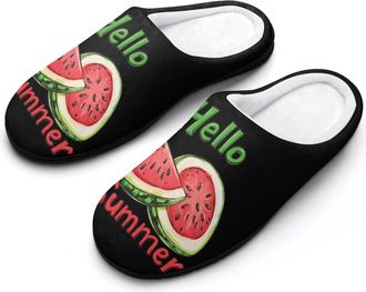 Generic Watermelon Womens Slippers Warm House Slippers Indoor House Shoes with Anti-Skid Rubber Sole