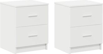vidaXL Bedside Cabinets 2 pcs with 2 Drawers White 40x36x50 cm Vidaxl