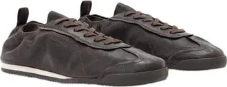 AllSaints Kenny Skive Leather Sneaker in Dark Brown at Nordstrom, Size 10