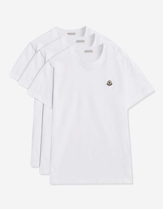 Moncler Mens 3 Pack Archive Logo T-Shirt White - Size: 42
