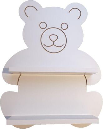 OEM Estante Con Forma De Oso De Peluche Blanco Sonriente