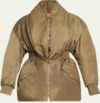 Givenchy Dual-Zipper Shawl Collar Bomber Jacket
