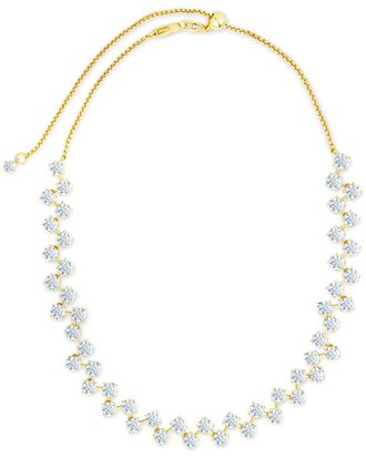 Sterling Forever 14K Plated Cz Carson Adjustable Tennis Necklace