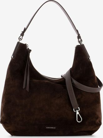 Coccinelle Borsa hobo Rebekka in suede brunette