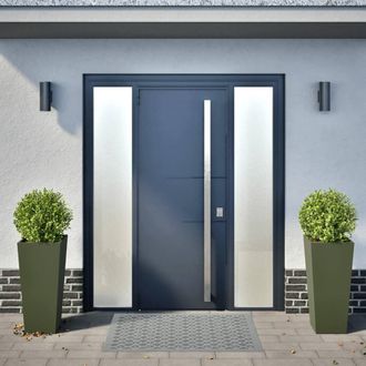 Berkfield Home Garden Planters Olive Green 2 pcs 35x35x75 cm Steel | Size: 35 x 35 x 75 cm