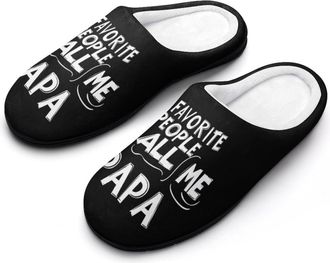 Generic My Favorite People Call Me Papa Slippers Men Winter Warm Cotton Anti-Slip Indoor Slip-Ons House Shoes