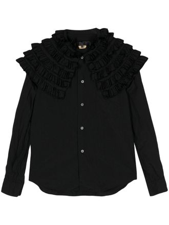 Comme Des Gar&ccedil;ons ruffled long-sleeve shirt - Black