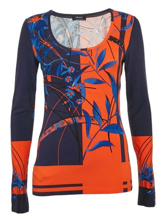 Versace T-shirt a fiori 2024 - Blu