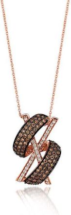 Le Vian Ladies Chocolate Diamonds Fashion Pendant in 14k Strawberry Gold