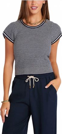 Bishop + Young Hepburn Short Sleeve Sweater In Stripe