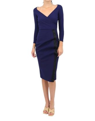 La Petite Robe Di Chiara Boni Nastina Cocktail Dress In Blu Notte