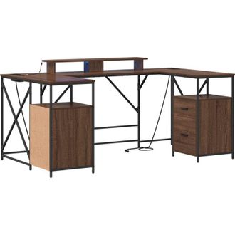 vidaXL Escritorio Con Caj&oacute;n Marr&oacute;n Roble 182 X 101 X 87.5 Cm Vidaxl
