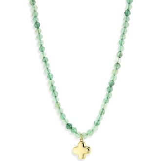 Argento Vivo Clover Beaded Necklace in Gold/Green at Nordstrom Rack