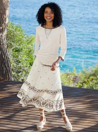 Heine T-Shirt HEINE 2er-Pack Shirts, Damen, Gr. 34, taupe, champagner, 100% Baumwolle, unifarben, U-Boot-Ausschnitt, Shirts T-Shirt