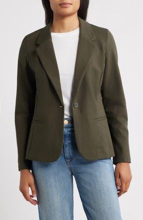 Liverpool Fitted Knit Blazer in Forest Night at Nordstrom Rack, Size X-Large