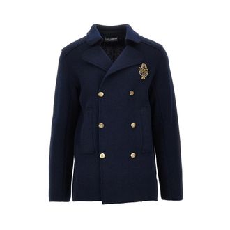 Dolce & Gabbana Giacca doppiopetto in maglia - - Jackets - unisex - Blu - L