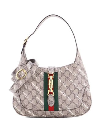 Gucci x Balenciaga The Hacker Project Jackie 1961 GG Coated Canvas Small hobo bag - Marrone