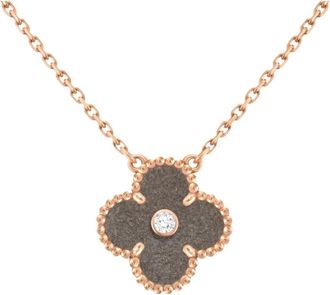 Van Cleef & Arpels Obsidian Diamond Vintage Alhambra Holiday Pendant