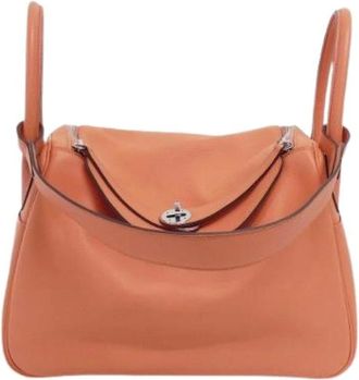 Herm&egrave;s Pre-owned Borsa a Spalla Lindy30 Evercolor - - Pre-owned - Donna - Arancione - ONE SIZE