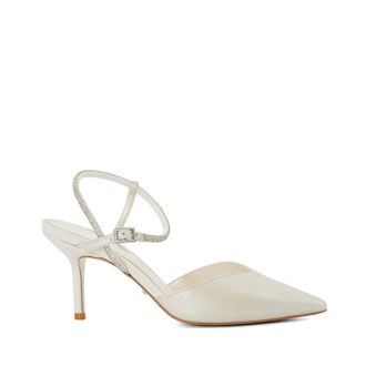 Dune London Womens Ladies Companion - Open Diamante Embellished Wedding Courts - Ivory material_leather1 - Size UK 3